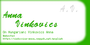 anna vinkovics business card